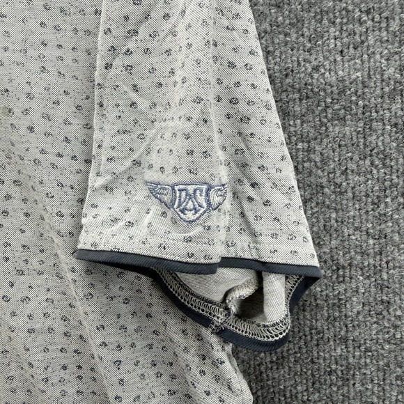 Travis Mathew Mens Golf Polo Shirt‎ Small Dots Print Gray Short Sleeve Size L - Picture 4 of 9